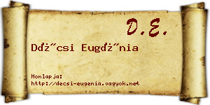 Décsi Eugénia névjegykártya